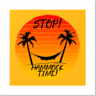 Stop! Hammock Time! Palm Trees and sunset Posters and Art